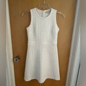 ANN TAYLOR LOFT Quilted A Line Dress Knee Length Ivory White Size 2